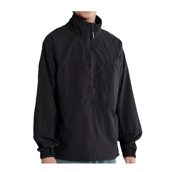 Timberland DWR Trail Pullover Jacket Black Nylon Waterproof Long Sleeve Lightwei - Picture 1 of 12